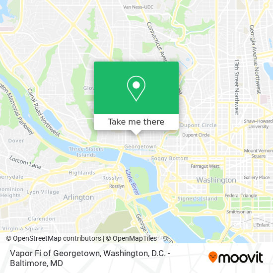 Vapor Fi of Georgetown map