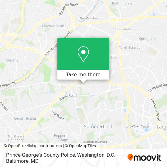 Mapa de Prince George's County Police