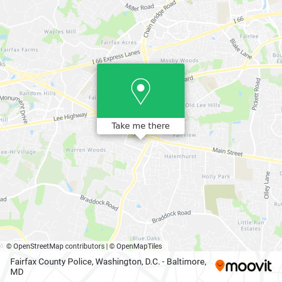 Fairfax County Police map