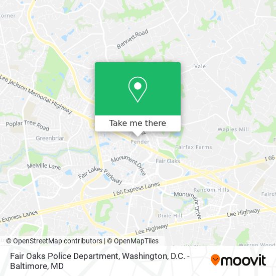 Fair Oaks Police Department map