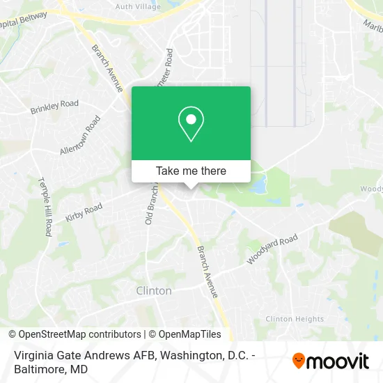 Virginia Gate Andrews AFB map