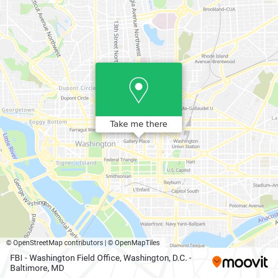 FBI - Washington Field Office map
