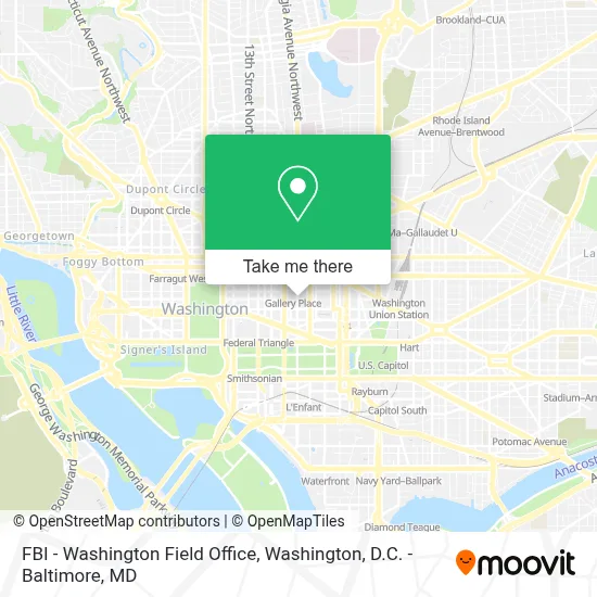 FBI - Washington Field Office map