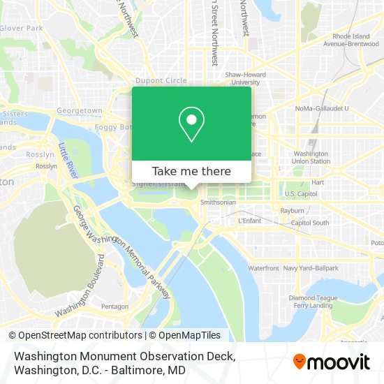 Washington Monument Observation Deck map
