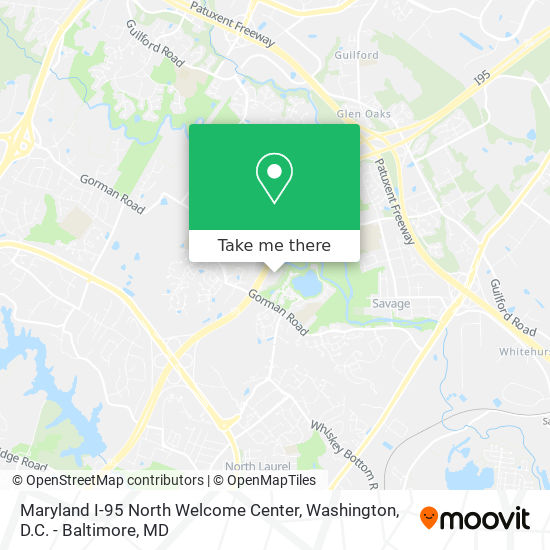 Mapa de Maryland I-95 North Welcome Center