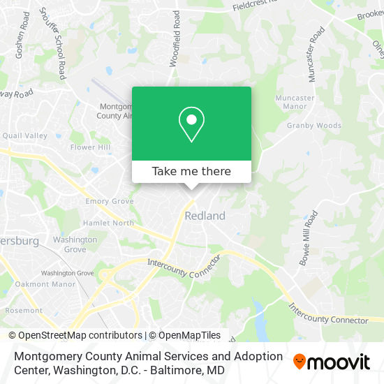 Montgomery County Animal Services and Adoption Center map