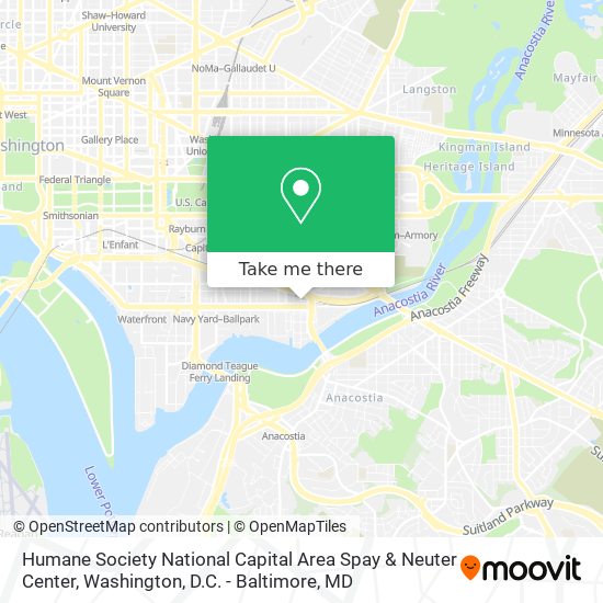 Humane Society National Capital Area Spay & Neuter Center map