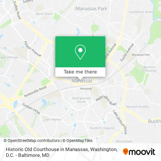 Historic Old Courthouse in Manassas map
