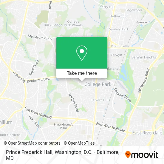 Prince Frederick Hall map