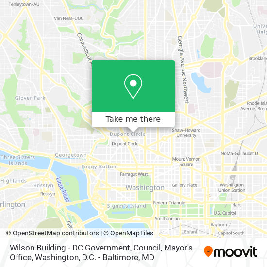 Wilson Building - DC Government, Council, Mayor's Office map