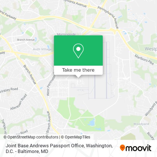 Mapa de Joint Base Andrews Passport Office