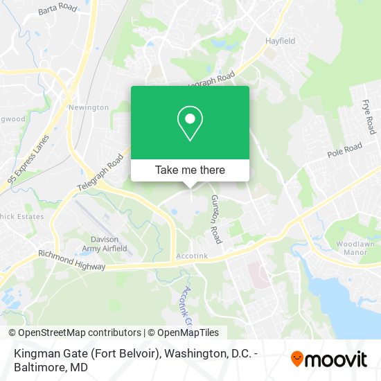 Kingman Gate (Fort Belvoir) map