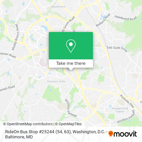Mapa de RideOn Bus Stop #25244 (54, 63)