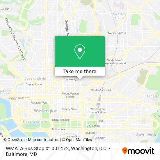 Mapa de WMATA Bus Stop #1001472