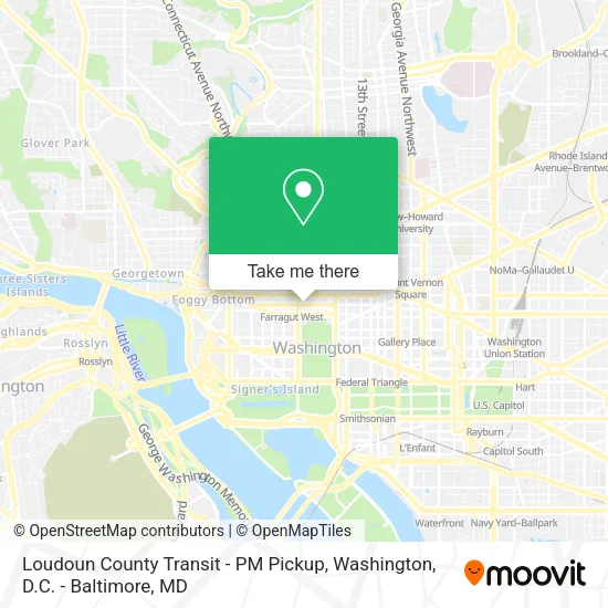 Mapa de Loudoun County Transit - PM Pickup