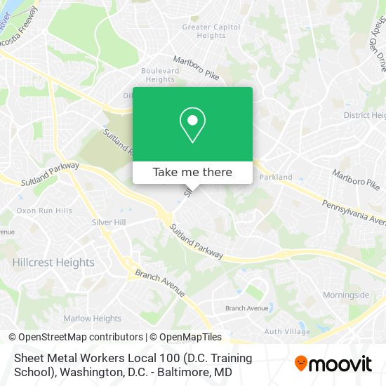 Mapa de Sheet Metal Workers Local 100 (D.C.	Training School)
