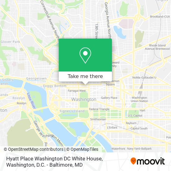 Hyatt Place Washington DC White House map
