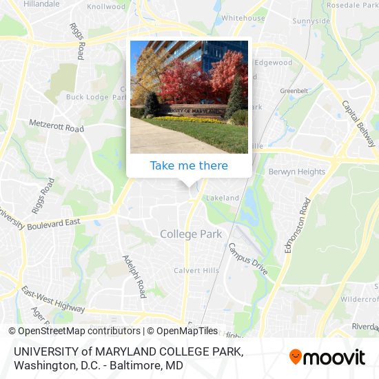 UNIVERSITY of MARYLAND COLLEGE PARK map