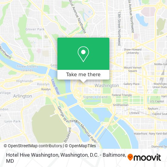 Mapa de Hotel Hive Washington