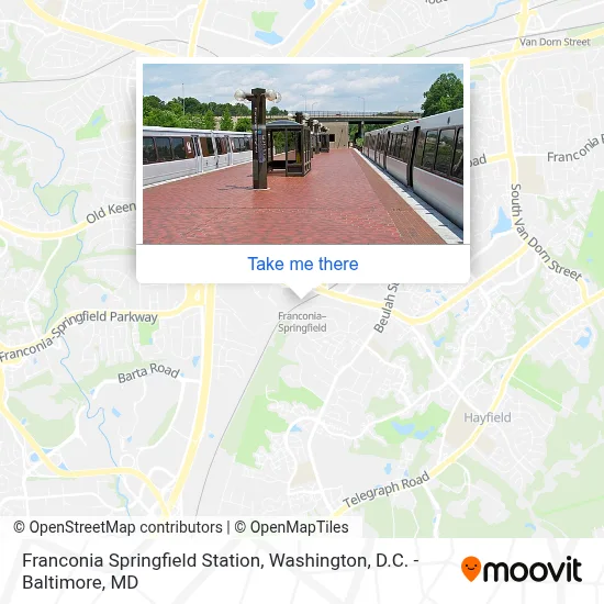 Franconia Springfield Station map