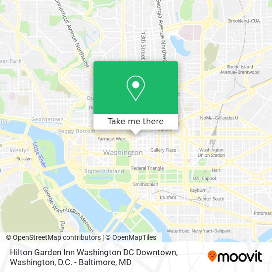 Mapa de Hilton Garden Inn Washington DC Downtown