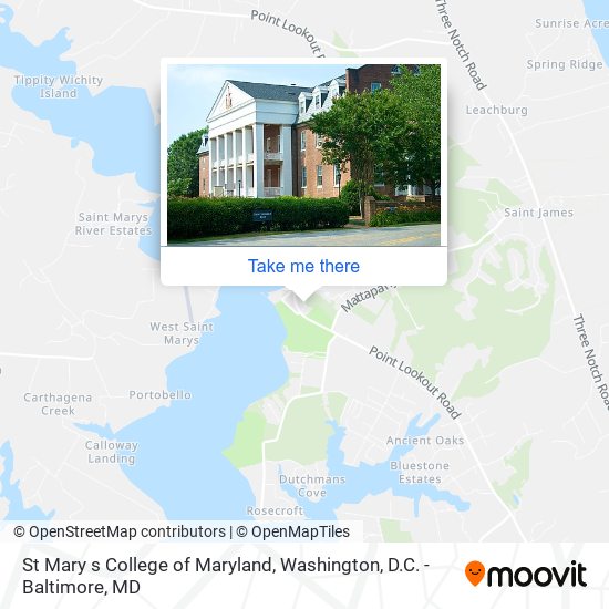 Mapa de St Mary s College of Maryland