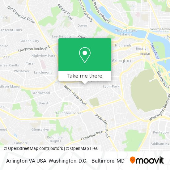 Mapa de Arlington VA USA