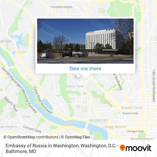 Embassy of Russia in Washington map