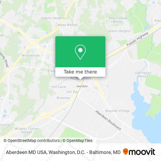 Aberdeen MD USA map