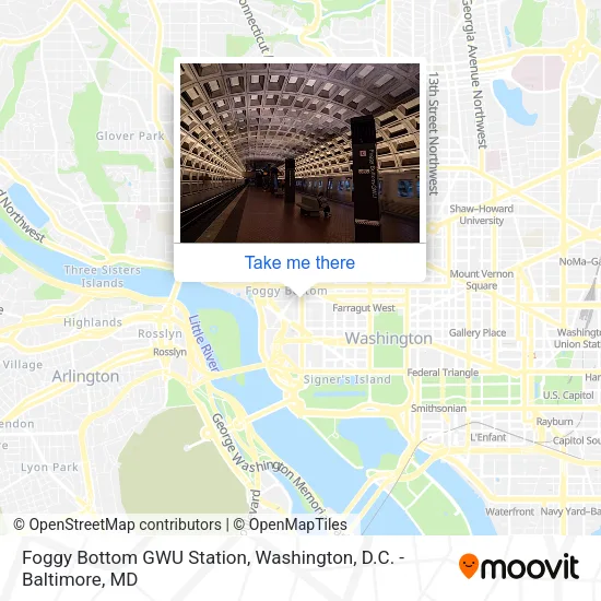 Mapa de Foggy Bottom GWU Station