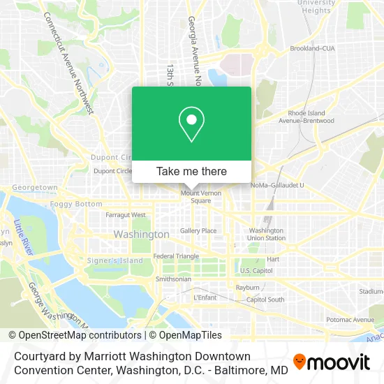 Mapa de Courtyard by Marriott Washington Downtown Convention Center