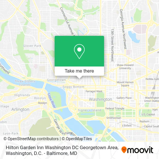 Hilton Garden Inn Washington DC Georgetown Area map