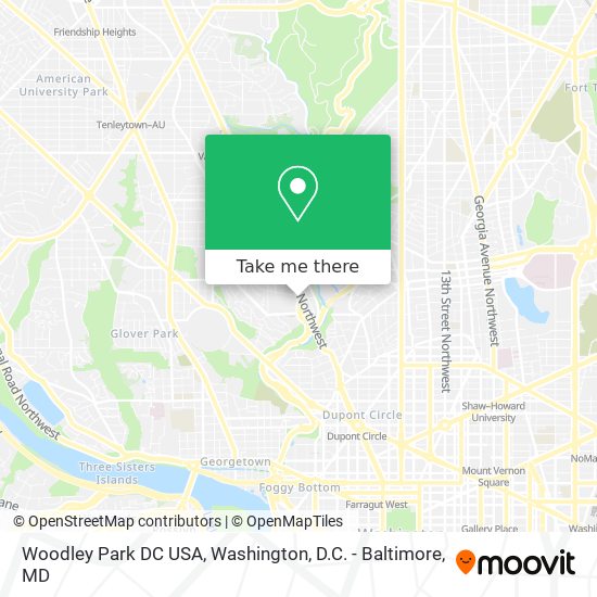 Mapa de Woodley Park DC USA