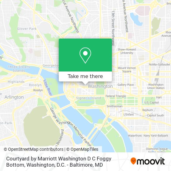 Mapa de Courtyard by Marriott Washington D C Foggy Bottom