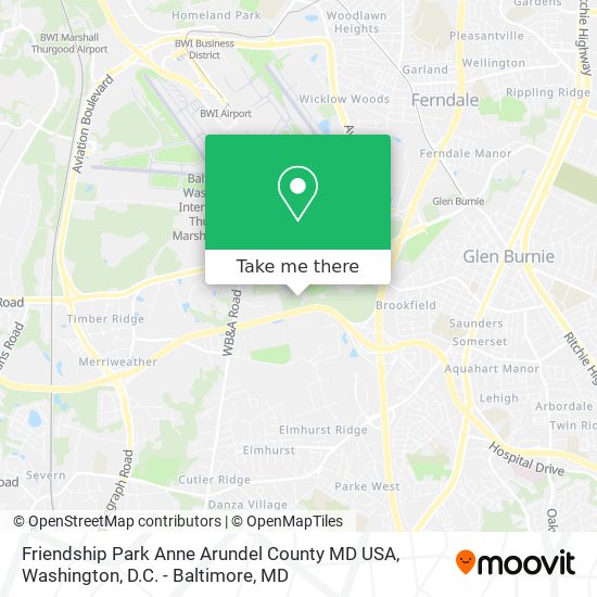 Mapa de Friendship Park Anne Arundel County MD USA