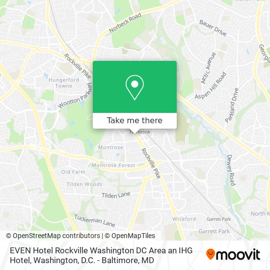 Mapa de EVEN Hotel Rockville Washington DC Area an IHG Hotel