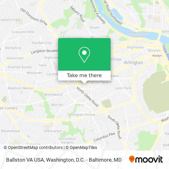 Ballston VA USA map