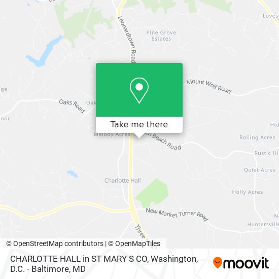 Mapa de CHARLOTTE HALL in ST MARY S CO