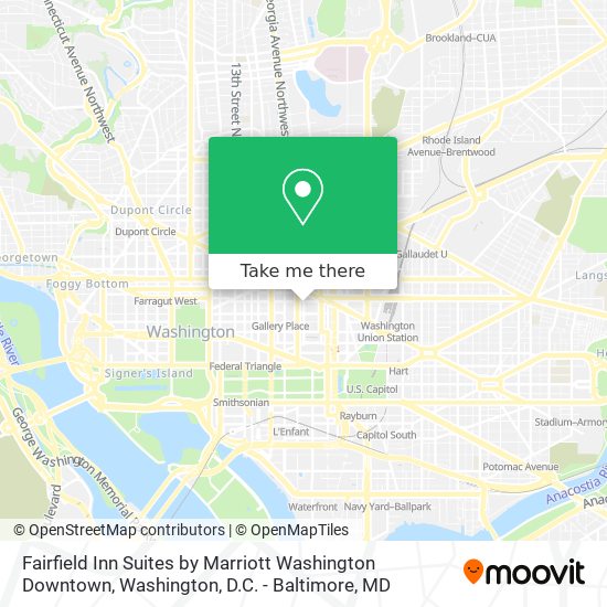 Mapa de Fairfield Inn Suites by Marriott Washington Downtown