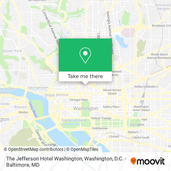 The Jefferson Hotel Washington map