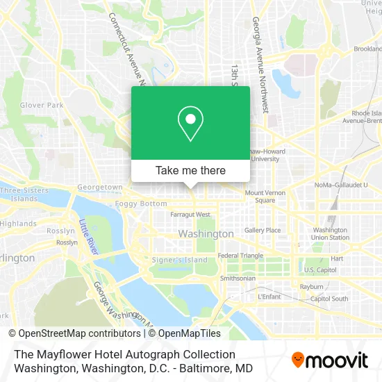 The Mayflower Hotel Autograph Collection Washington map
