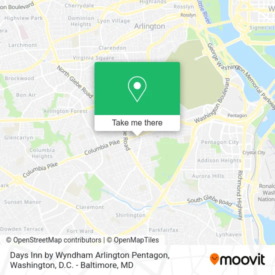 Days Inn by Wyndham Arlington Pentagon map