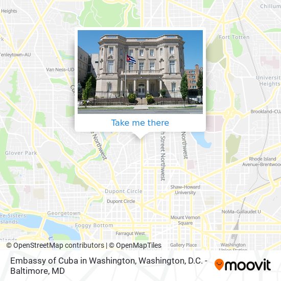 Embassy of Cuba in Washington map