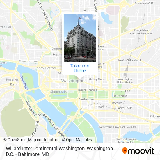 Mapa de Willard InterContinental Washington