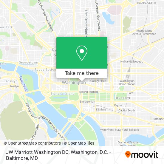 Mapa de JW Marriott Washington DC