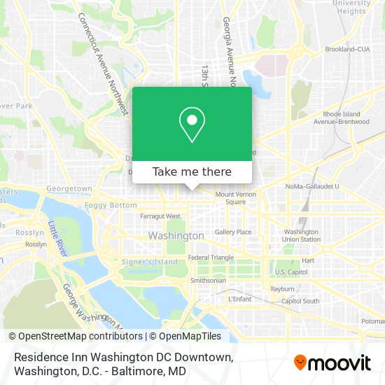 Mapa de Residence Inn Washington DC Downtown