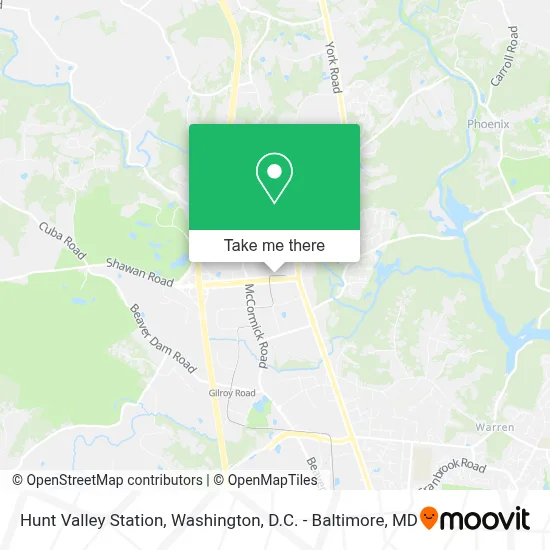 Hunt Valley Station map