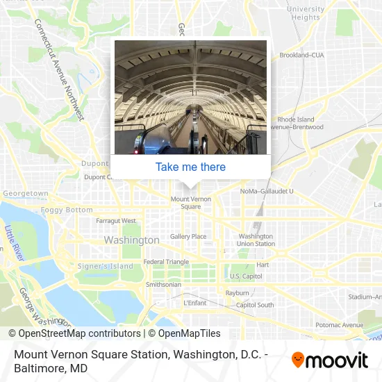 Mapa de Mount Vernon Square Station