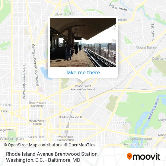 Rhode Island Avenue Brentwood Station map