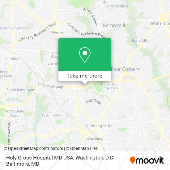 Mapa de Holy Cross Hospital MD USA